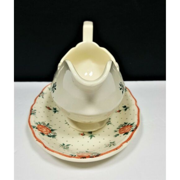 Johnson Bros Monticello Ironstone Gravy Boat w/ Det. Underplate England 1983 - Picture 5 of 8